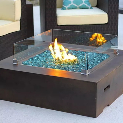 Patio noir à hautes températures Heater Fire Table de gaz de place en métal de couleur