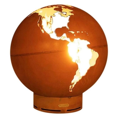Puits brûlant en bois du feu de sphère en métal de globe en acier du feu de Corten de la terre de 36 pouces