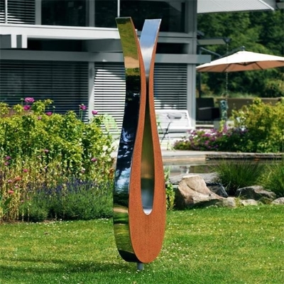 Ornements en acier de jardin de Tulip Shape Large Outdoor Sculpture Corten