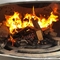Bois suspendu au plafond en acier laminé à froid de cheminée brûlant avec la vraie flamme
