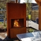 Combustion extérieure en bois de cheminée d'acier de Pinacate Corten de conception moderne