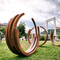 Grand métal rustique Art Sculptures de Ring Corten Steel Sculpture Abstract