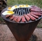 Cuisinière extérieure en acier Corten pour barbecue à cône moderne, combustion du bois