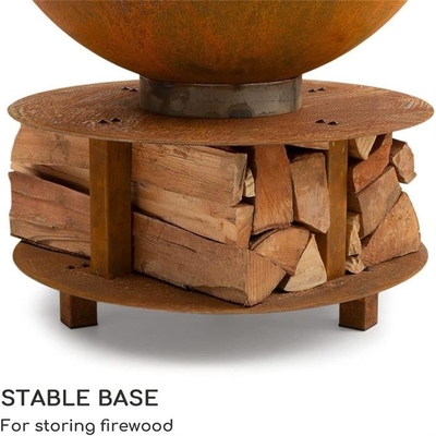 Demi combustion en bois de gril de BARBECUE de Rusty Barbecue Corten Steel de boule