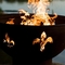 Le feu en acier Pit Bowl For Outdoor Camping de Corten d'hémisphère brûlant en bois