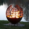 Le feu Pit With Ash Tray de sphère de globe d'Autumn Sunset Leaf Weathering Steel