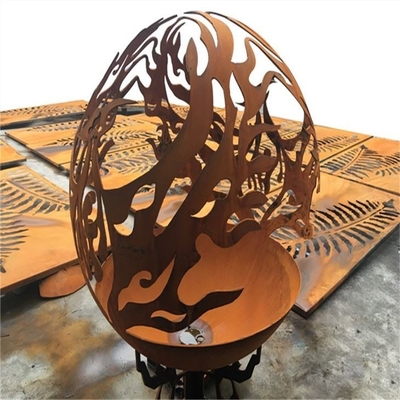 la boule de 80cm Dia Butterfly Theme Corten Steel a formé le feu Pit For Patio Heater