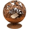 Cheminée florale rustique de globe du feu d'acier de Corten de style de sphère pour l'appareil de chauffage portatif