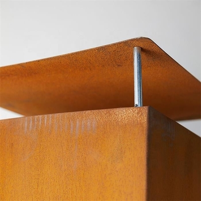 Bois rectangulaire de Rusty Corten Steel Outdoor Fireplace brûlant Chiminea