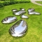304 316 hauts extérieurs de sculpture en métal de caillou d'acier inoxydable polis pour la pelouse