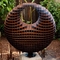 Illustration en acier de sculpture en jardin de Corten de forme de globe tridimensionnelle