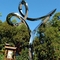 Sculpture moderne en acier inoxydable de cercle de forge d'OEM pour la décoration de jardin