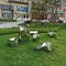 Le miroir géométrique de sculpture en acier inoxydable d'abrégé sur places de jardins a poli