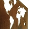 Art de mur de Rusty Corten Metal World Map de décoration