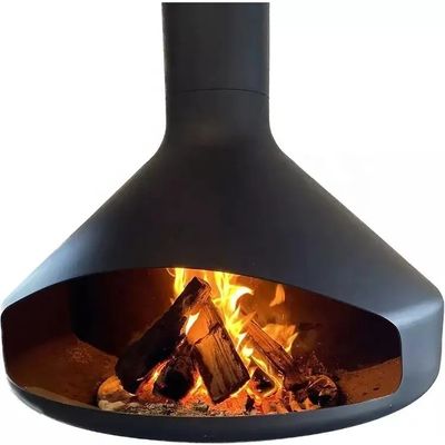 cheminée accrochante brûlante en bois suspendue et tournante d'intérieur d'hôtel de 1000mm