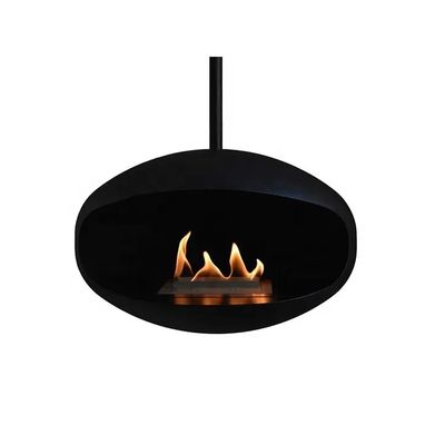Le vrai toit noir d'intérieur de flamme a monté la cheminée accrochante d'éthanol de cocon